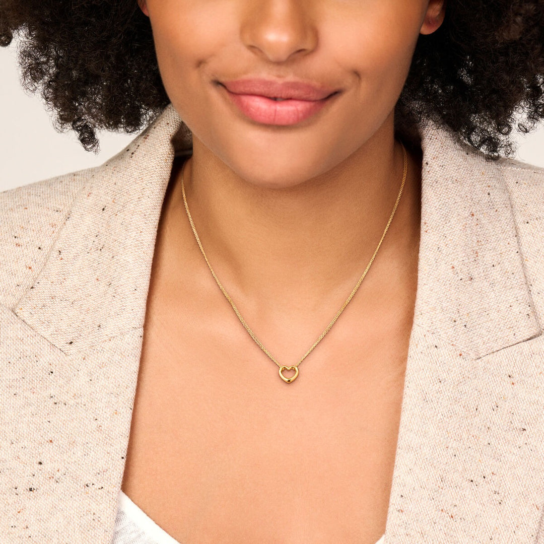 9k Geelgouden collier met hartje