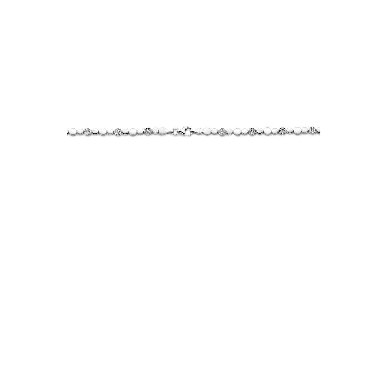 Srebrny damski naszyjnik z cyrkonią – rodowany 925 srebro 5,1 mm 45 cm