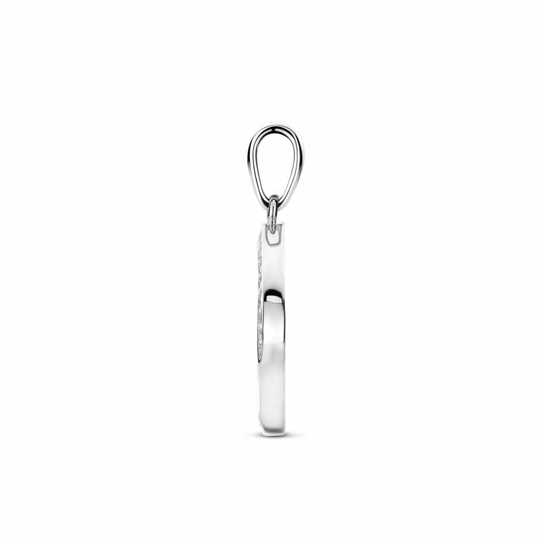 Zilveren hanger met zirkonia 925 gerhodineerd – 23 mm