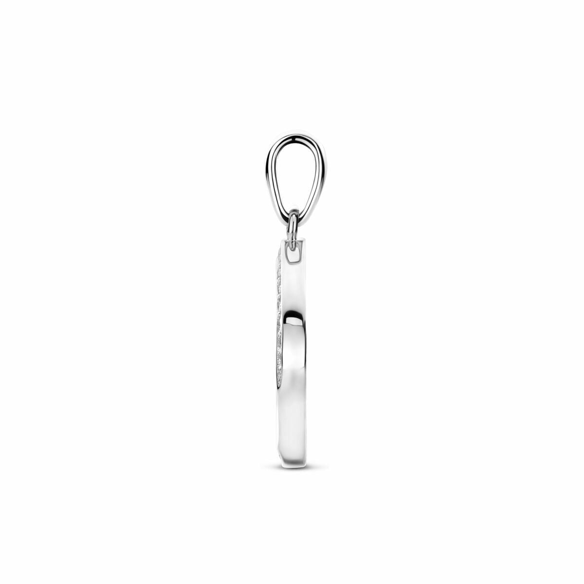 Srebrny wisiorek z cyrkonią 925 rodowany – 23 mm