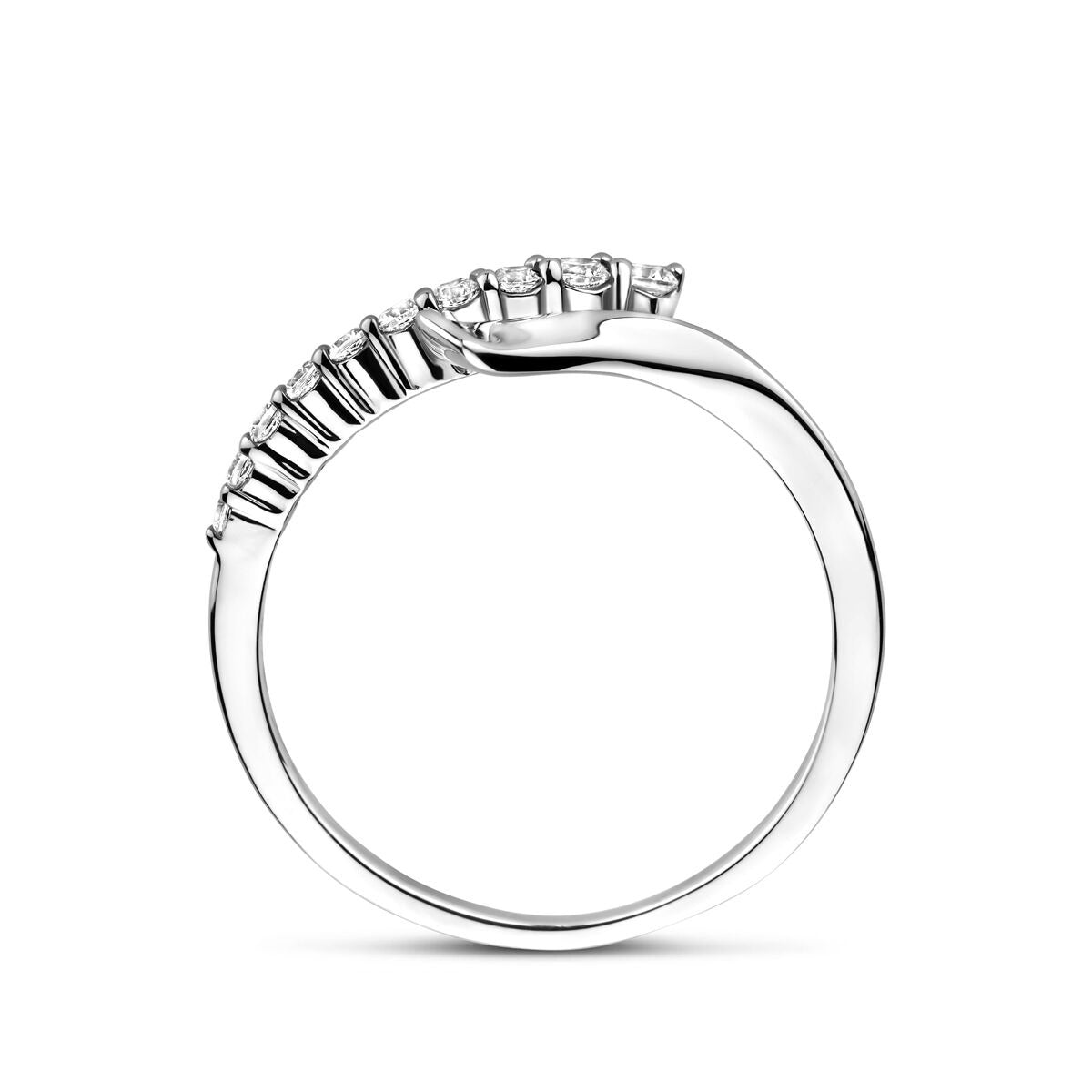 Srebrny pierścionek z cyrkonią – rodowany srebro 925 7,5 mm