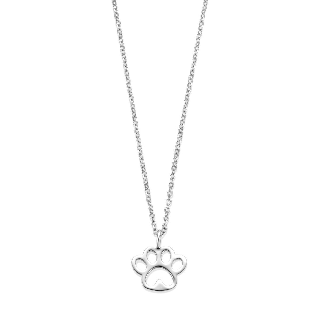 Zilveren kinder ketting met hondenpoot – gerhodineerd collier 36-39 cm