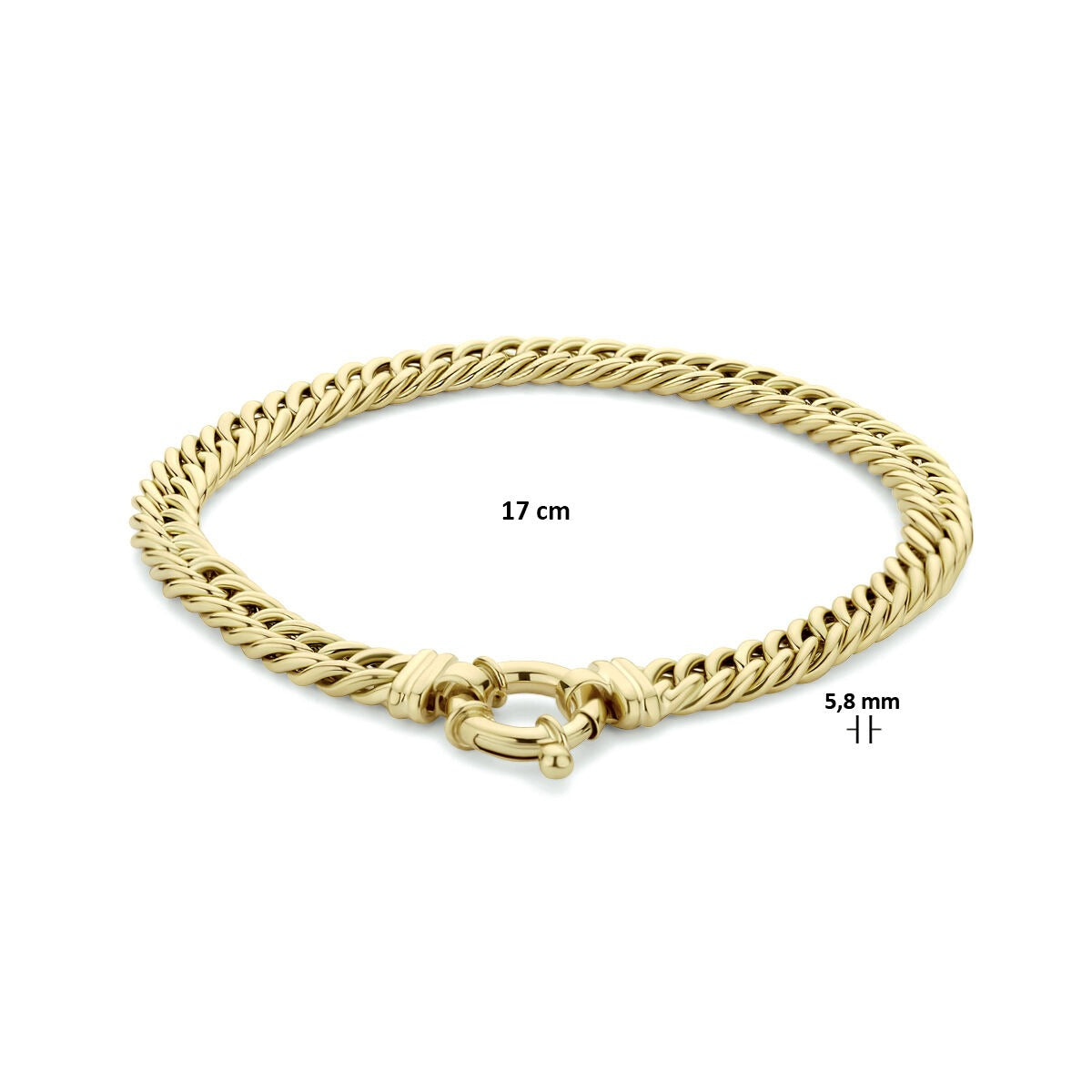 Bransoletka damska złoto 14k – ogniwo gourmet 5,8 mm 17 cm