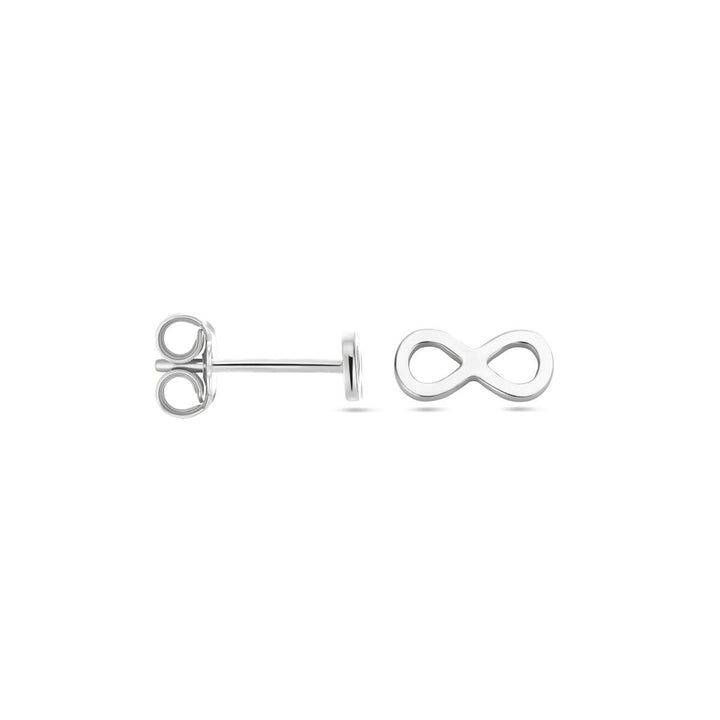 Zilveren oorknoppen met infinity teken – gerhodineerd