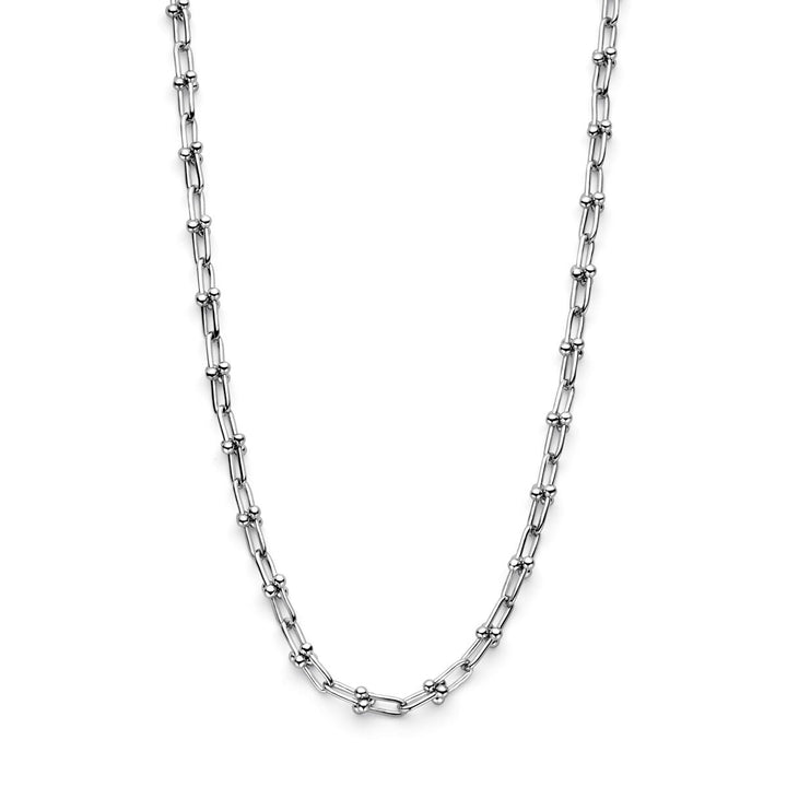Zilveren collier met fantasie schakel – gerhodineerd 925 zilver