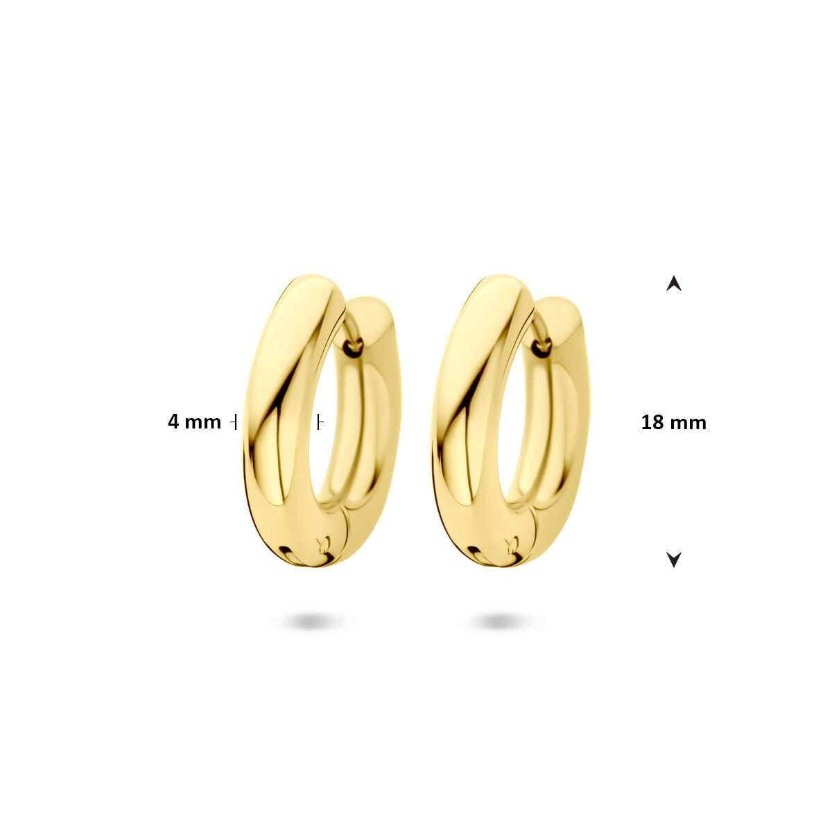 Złote stalowe kolczyki koła 18x4mm