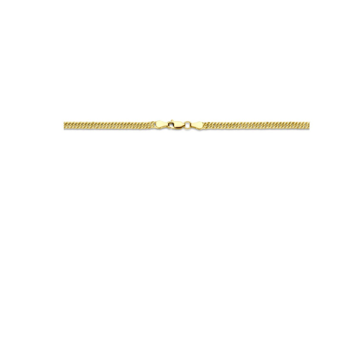 14k żółte złoto naszyjnik – Silgold z srebrnym rdzeniem, szlifowane ogniwo gourmette 3.8 mm