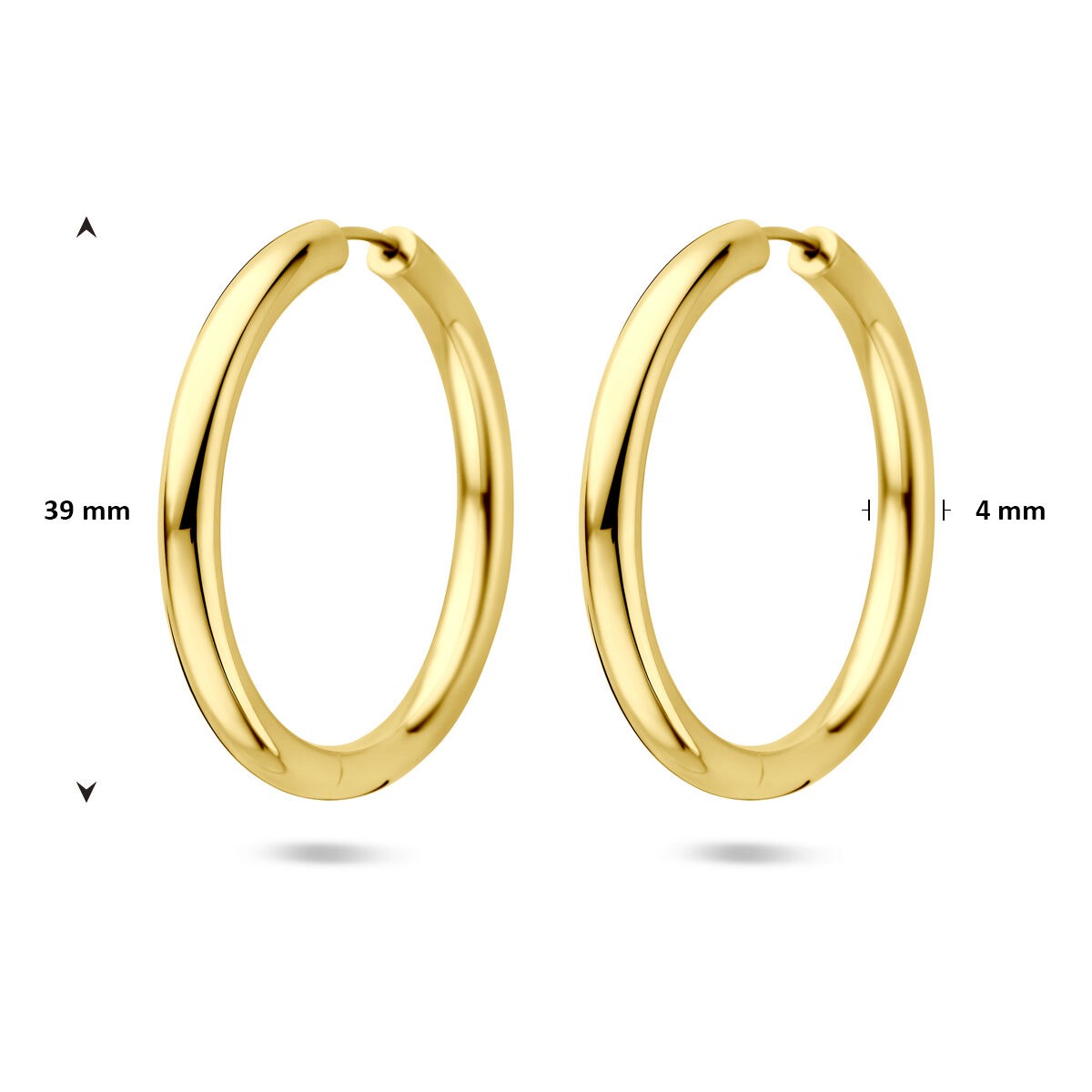 Pozłacane srebrne kolczyki koła 925 – 39 mm