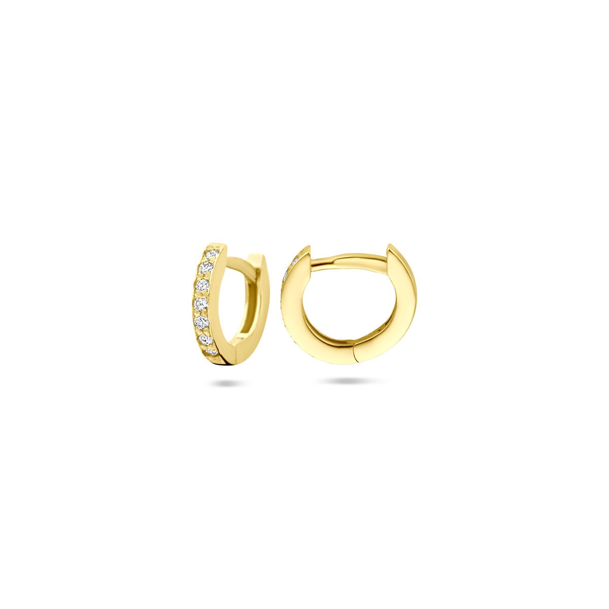 14k złote kolczyki koła z diamentem – 10 mm