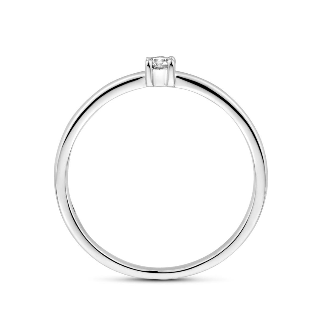 Zilveren damesring met briljant geslepen zirkonia – gerhodineerd 925 zilver, 2,5 mm breed