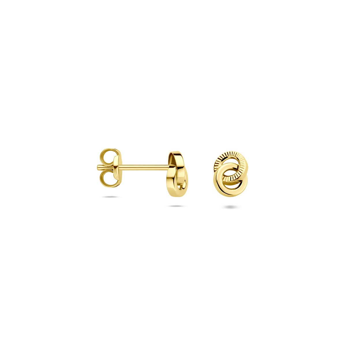 14k żółte złoto kolczyki wkrętki – 6 x 4,5 mm