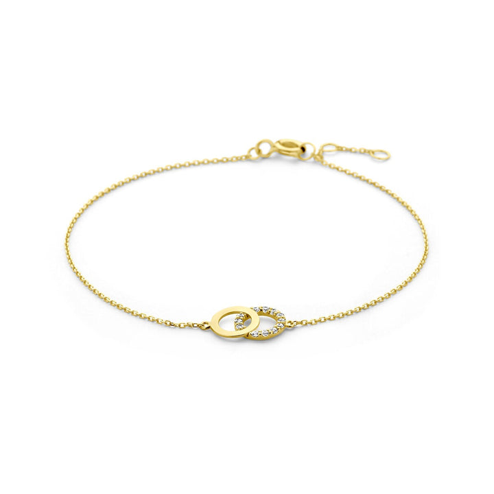 Gouden armband met zirkonia – 9k geelgoudkleurig