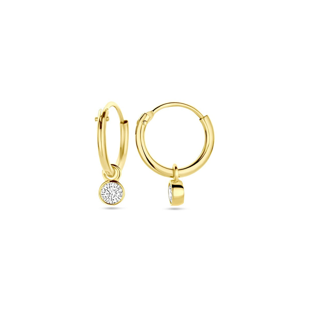 Gouden oorringen met zirkonia – 14k, zetkast