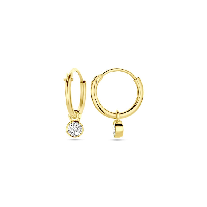 Gouden oorringen met zirkonia – 14k, zetkast