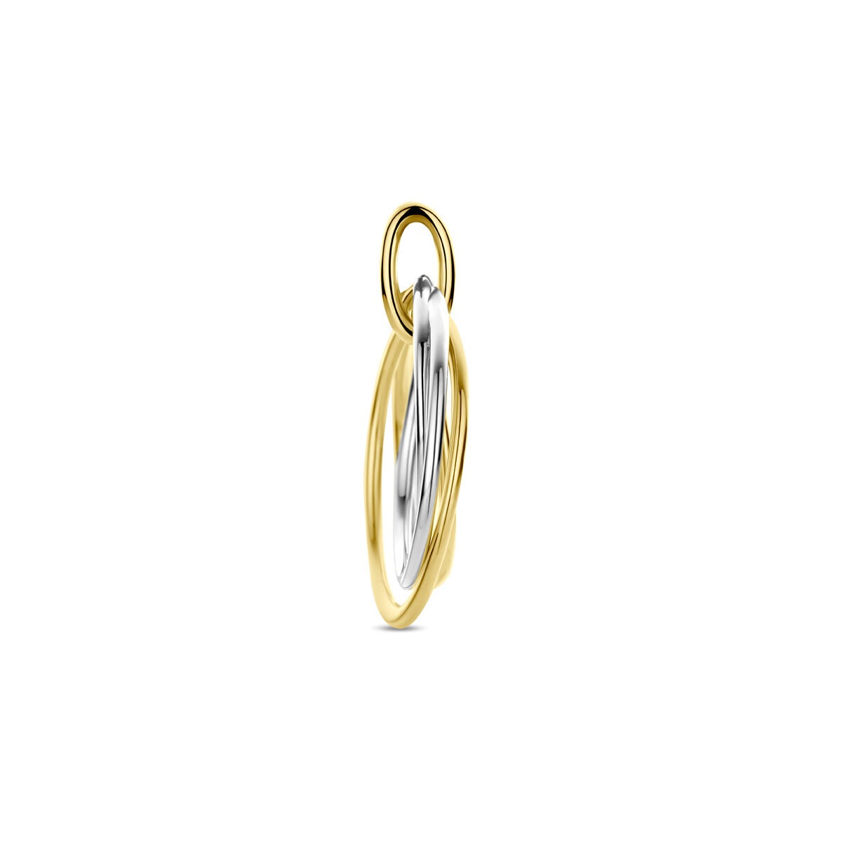 14k Bicolor wisiorek z żółtego i białego złota – damski 21 mm