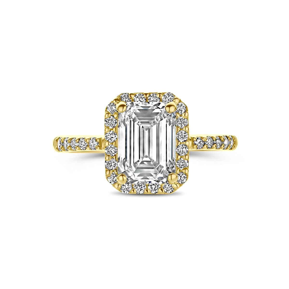 pierścionek z żółtego złota 14k z diamentem hodowanym w laboratorium