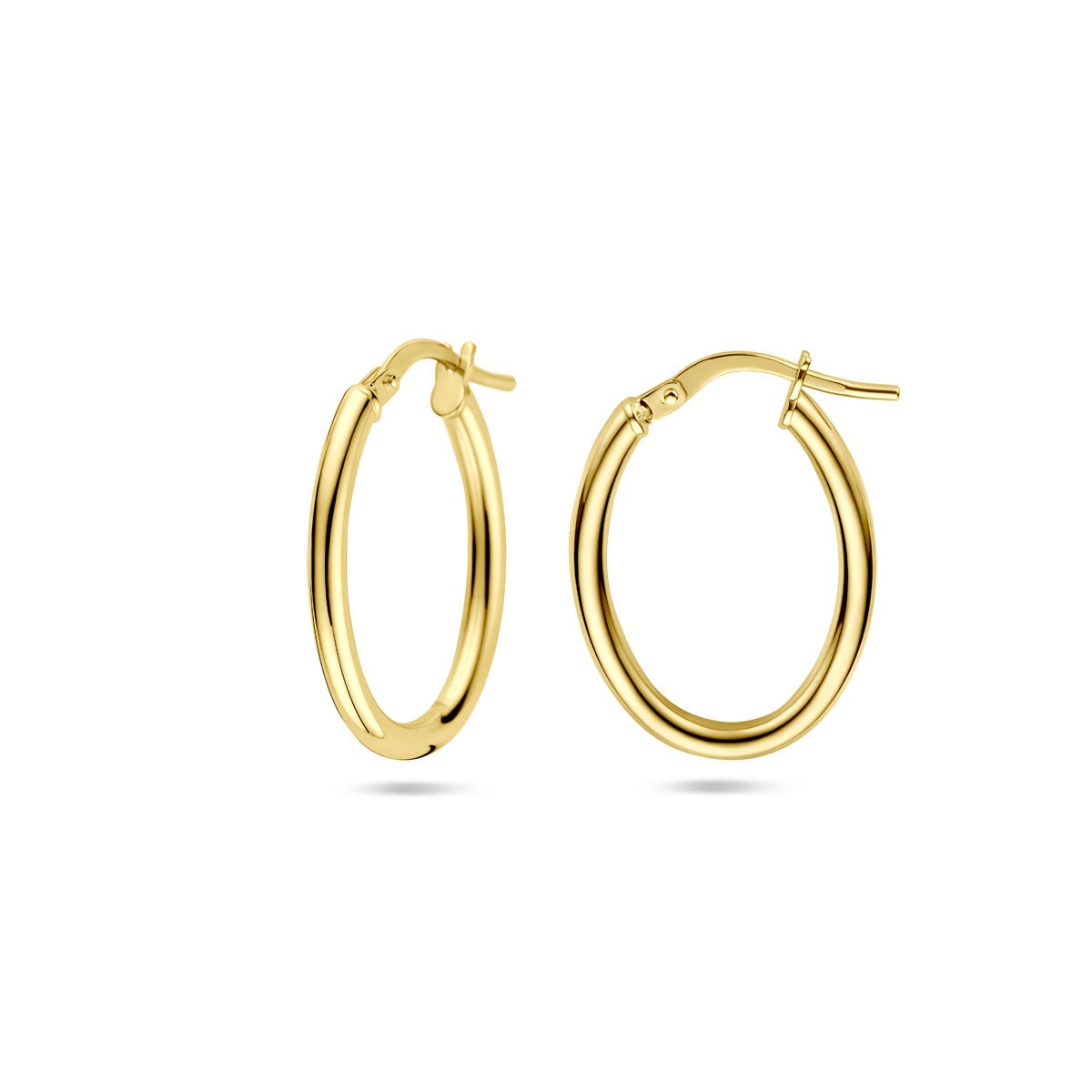 14k żółte złoto kolczyki koła z srebrnym rdzeniem – Silgold