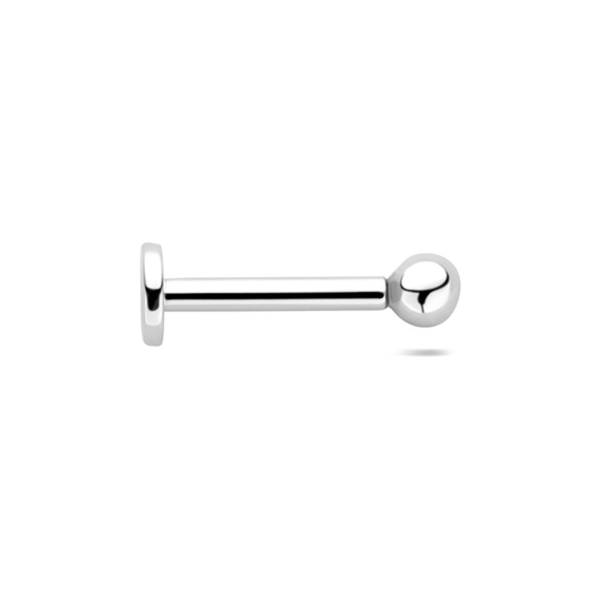 Srebrny piercing z płaskim tyłem – rodowany 925 srebro