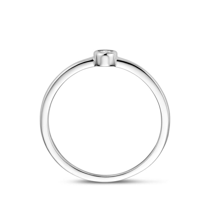Gerhodineerd 925 zilveren ring met zirkonia
