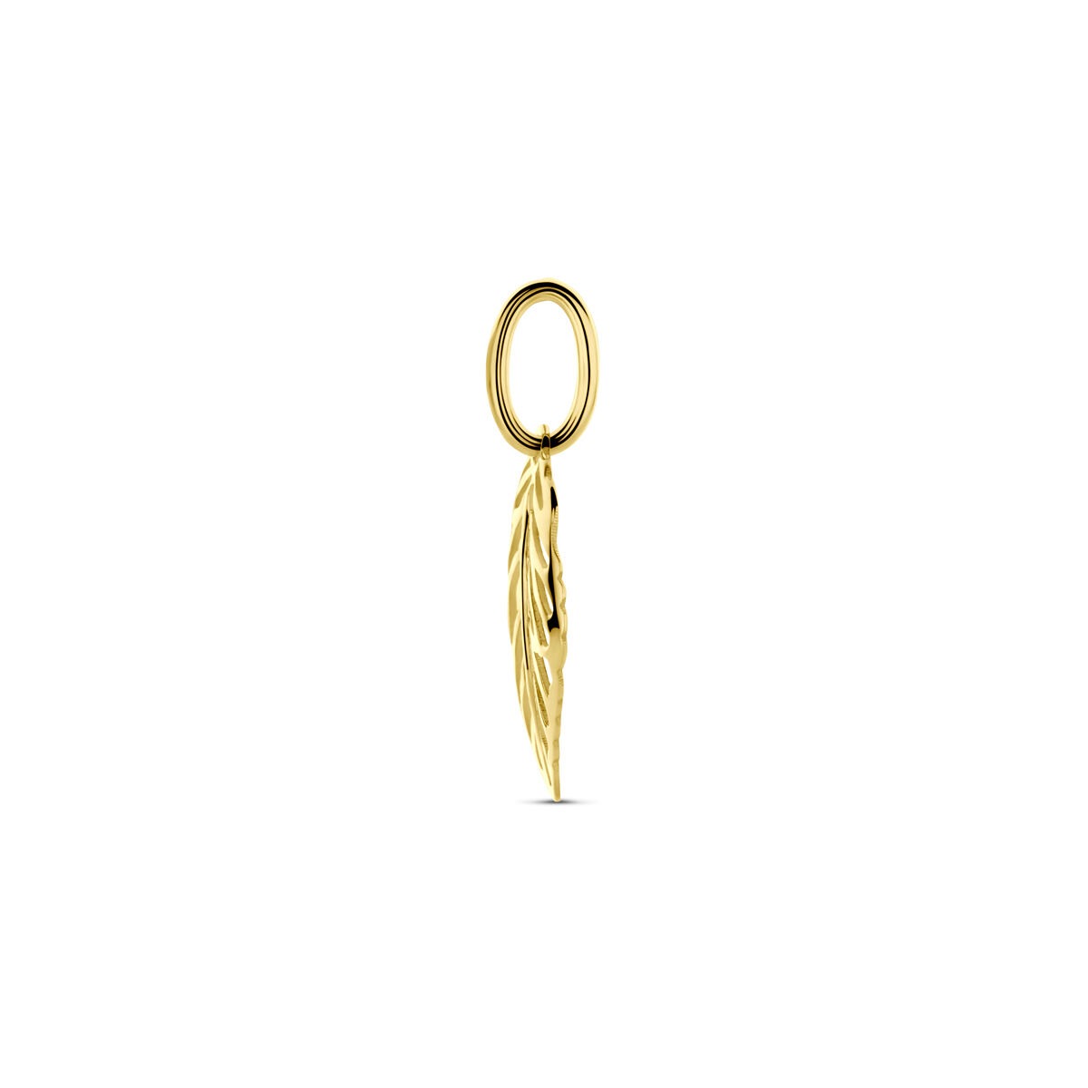 14k żółte złoto wisiorek w kształcie liścia – 17 mm