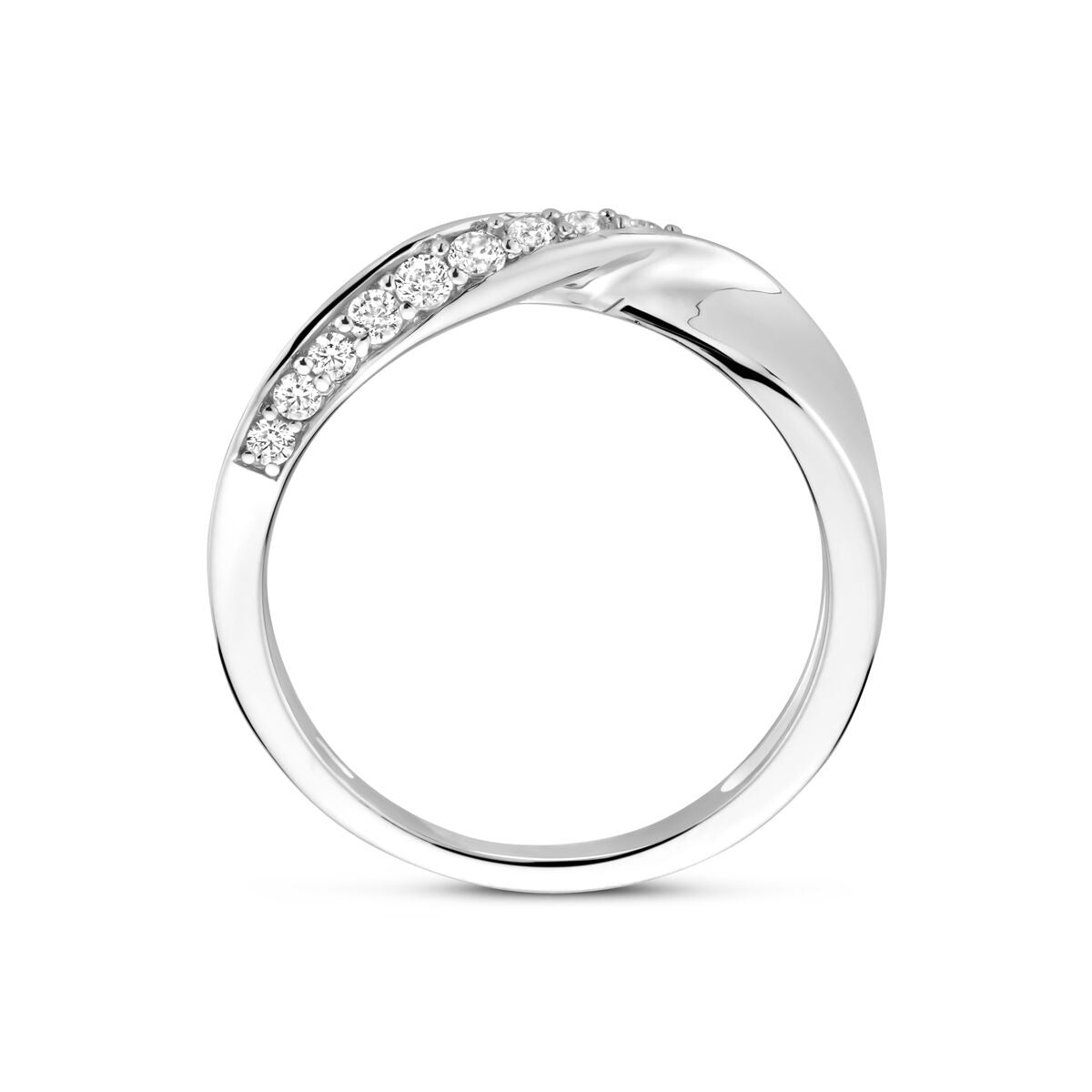 Rodowany srebrny pierścionek z cyrkonią 5.5mm
