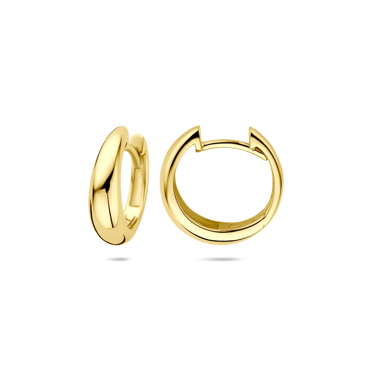 14k Żółte złoto kolczyki koła – 14 x 4.5 mm