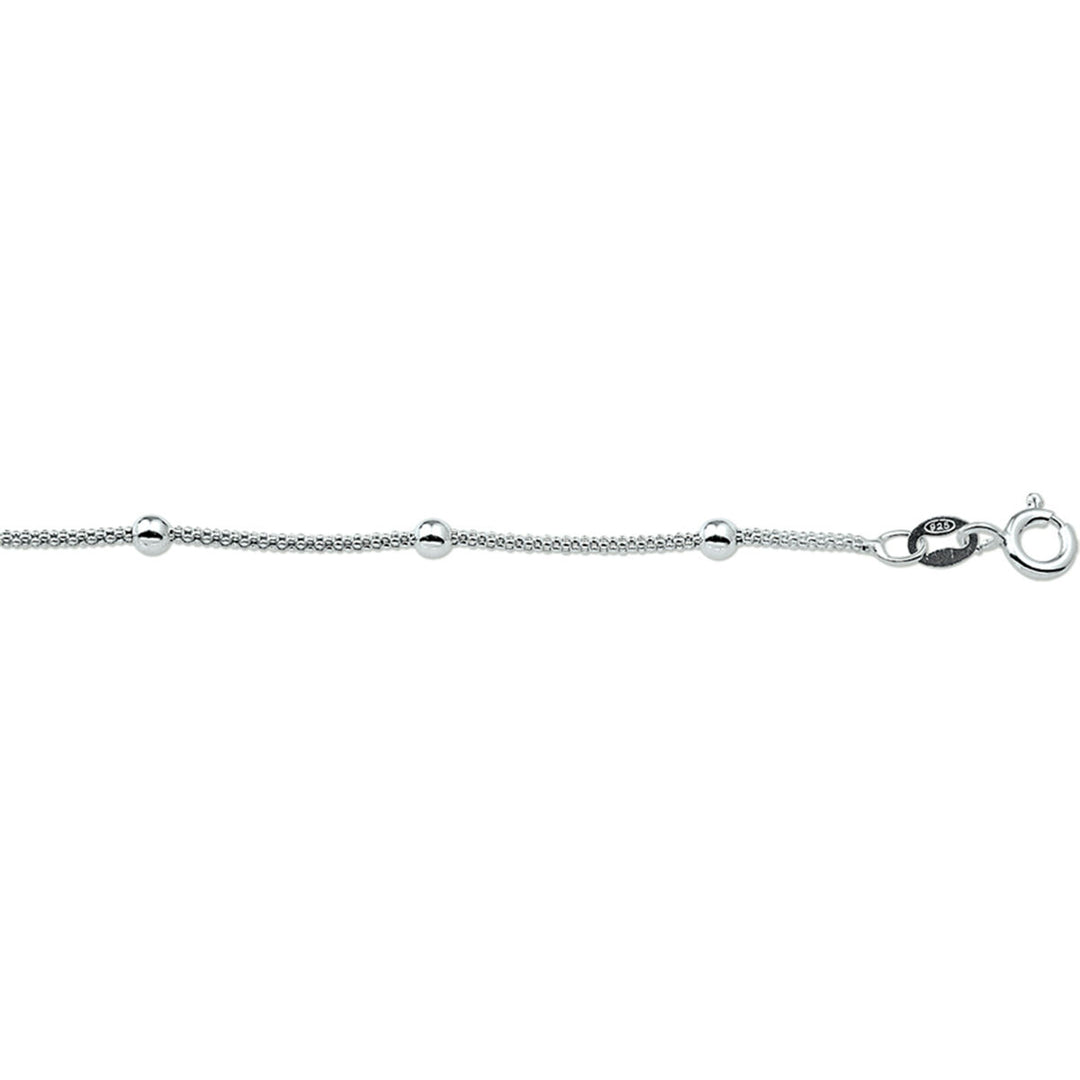 Zilveren armband met bolletjes schakel