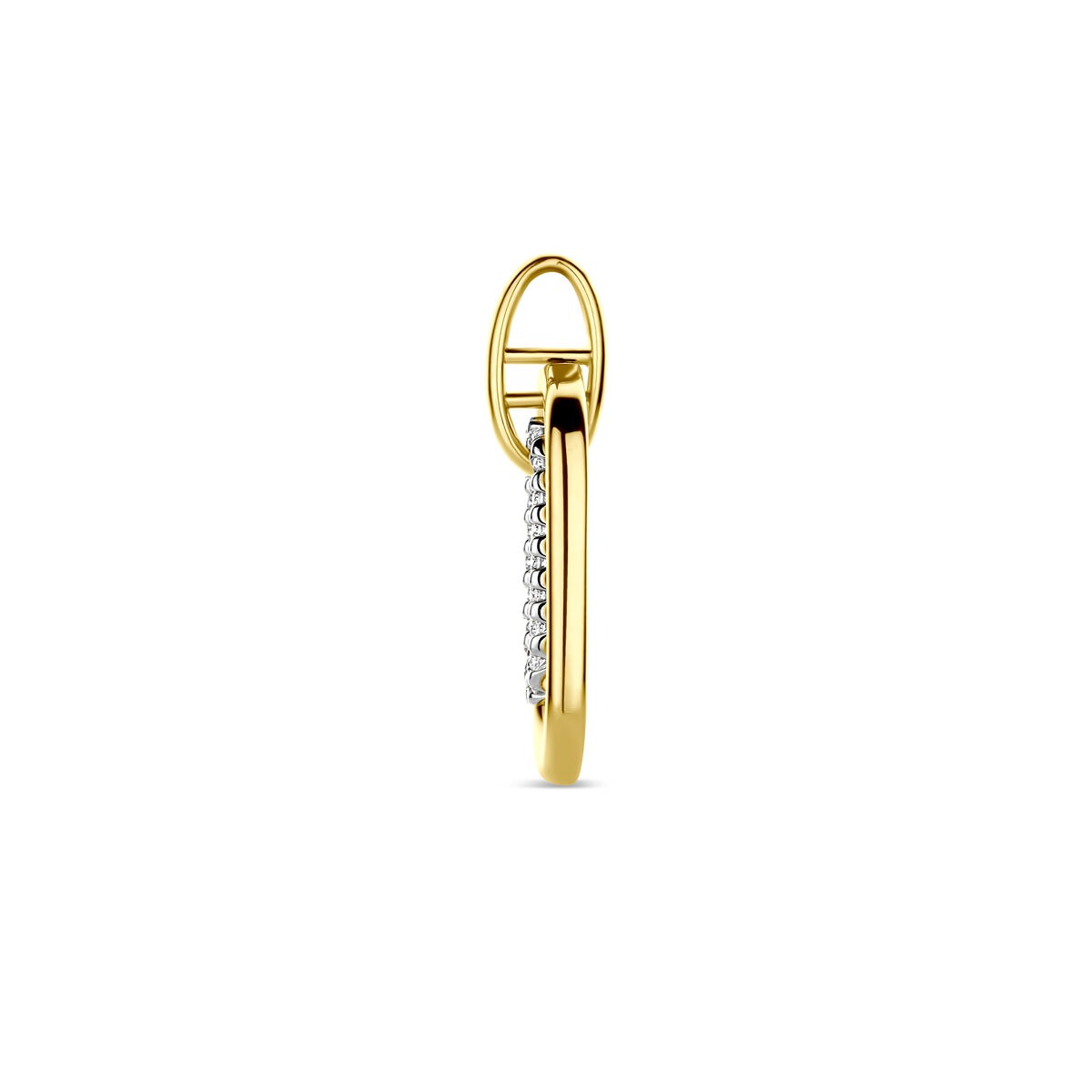 14k Bicolor wisiorek z diamentem – żółte i białe złoto, 0.08 ct