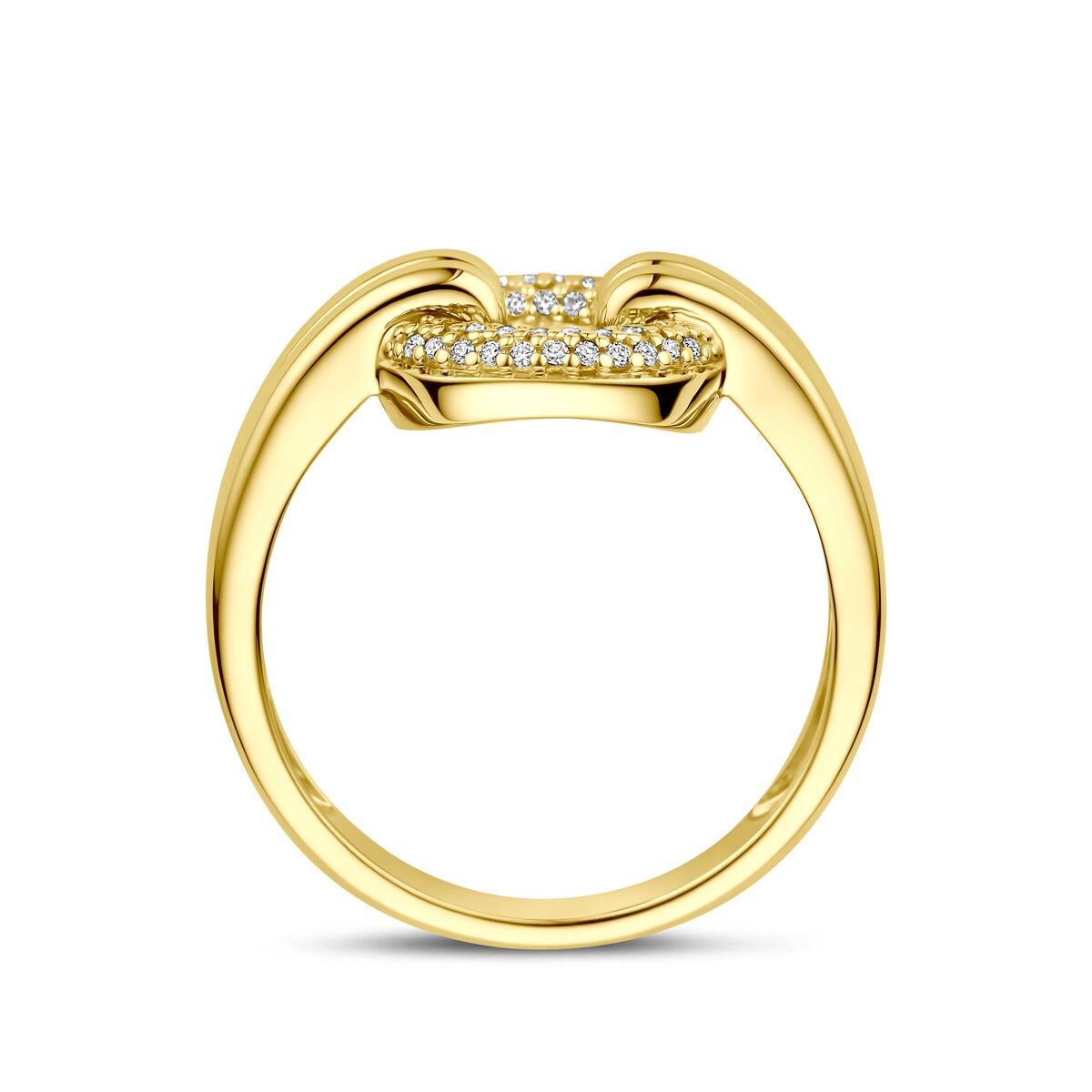 Pierścionek damski ze złota z diamentem – 14k żółte złoto