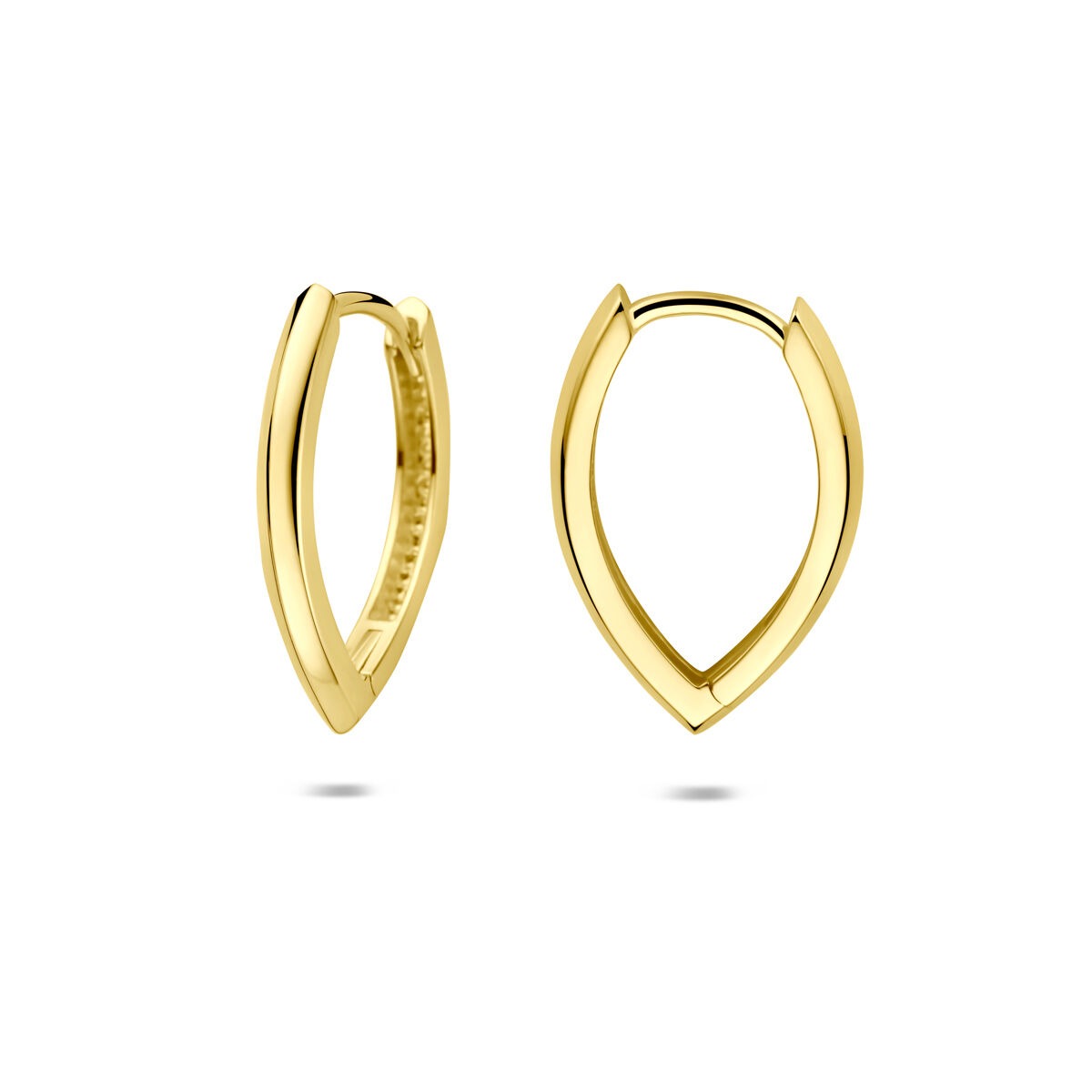 Złote kolczyki – 14k żółte złoto kolczyki klapowe z zapięciem na zawias 18,5 mm