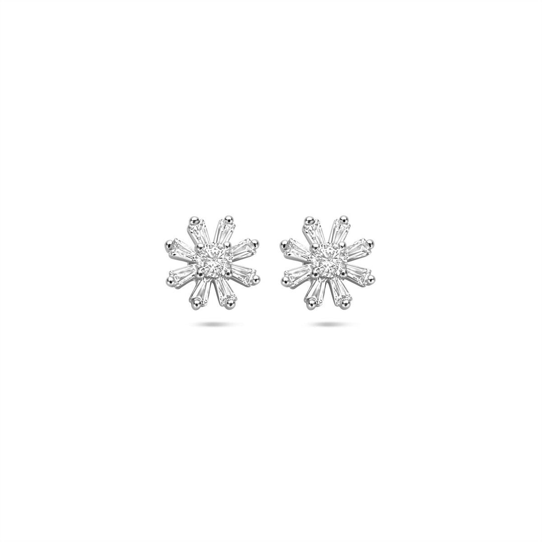 Zilveren oorknopjes met zirkonia – gerhodineerd 925 zilver