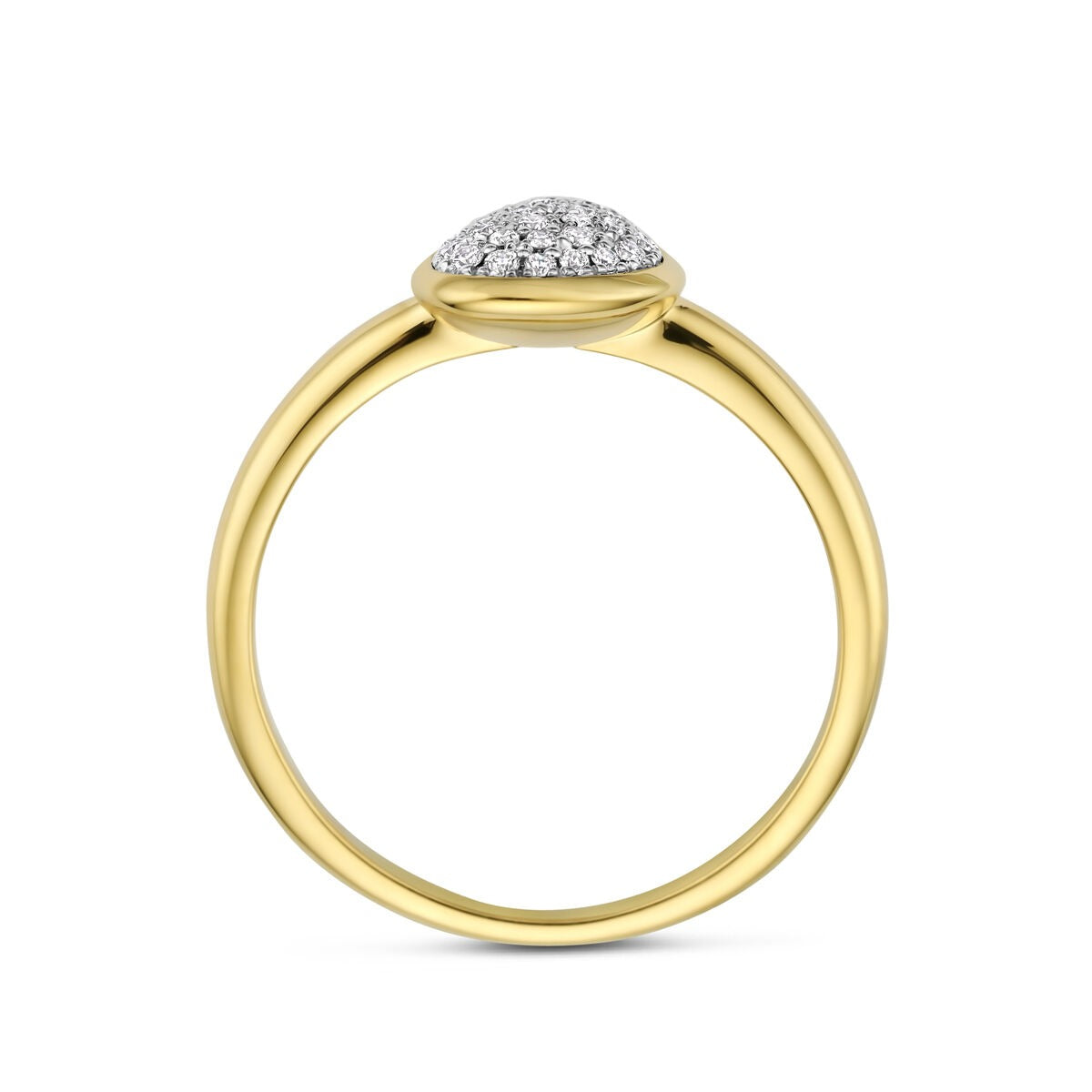14k bicolor pierścionek damski z diamentem – 10,5 x 8 mm