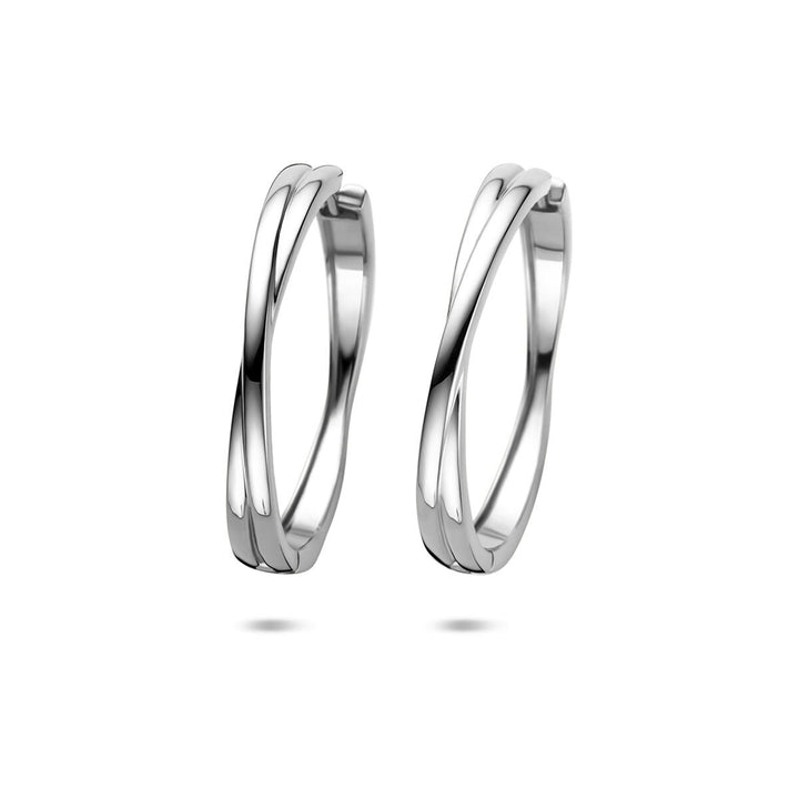 Zilveren klapoorringen dames – 40 x 5 mm