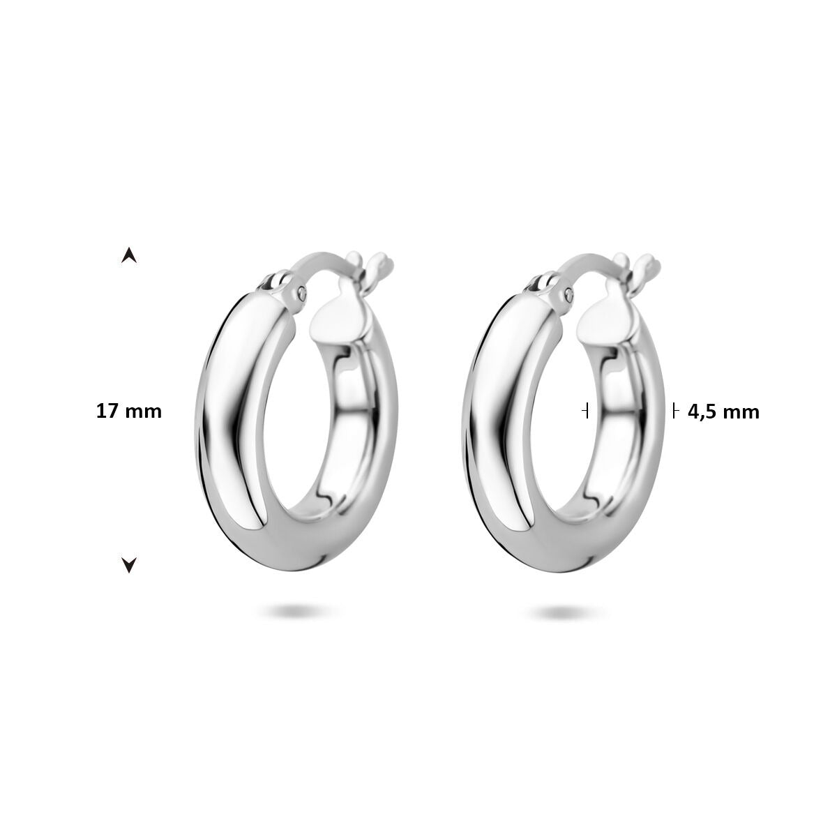 Srebrne kolczyki koła 925 rodowane – 17 mm