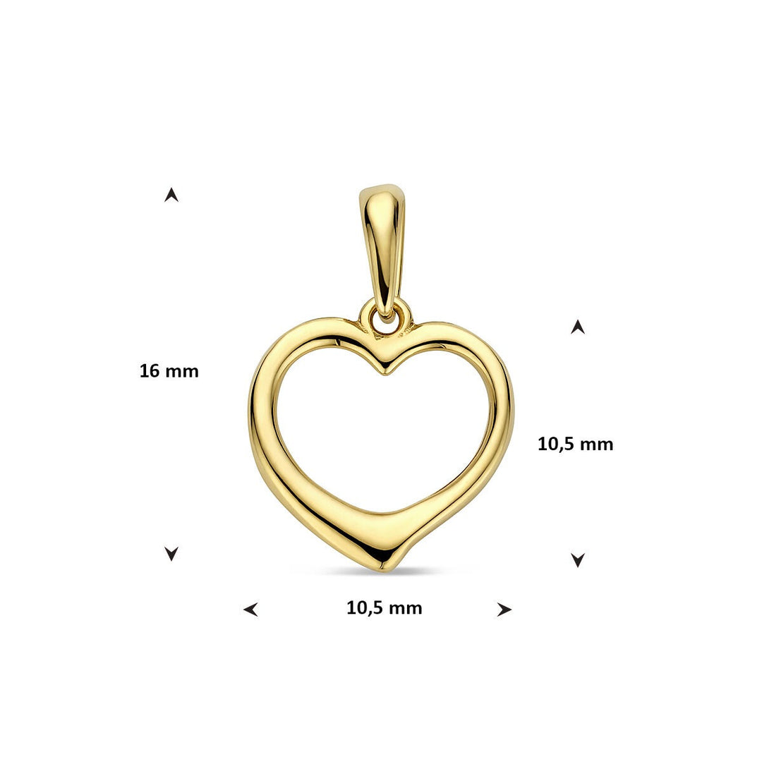 9k Geelgouden hart hanger