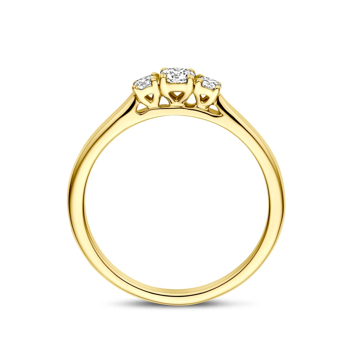 14k Żółte złoto pierścionek z 0.26ct diamentem hodowanym w laboratorium