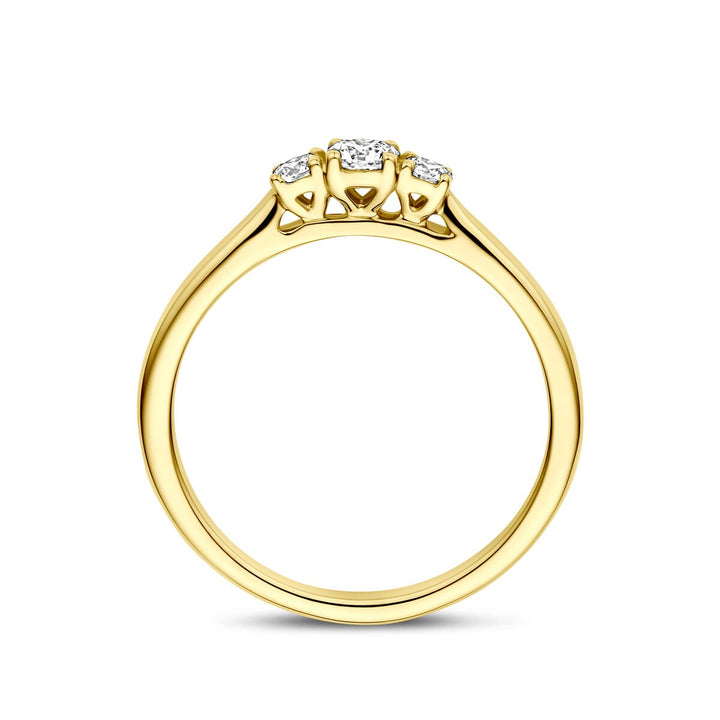 14k Geelgouden ring met 0.26ct lab grown diamant