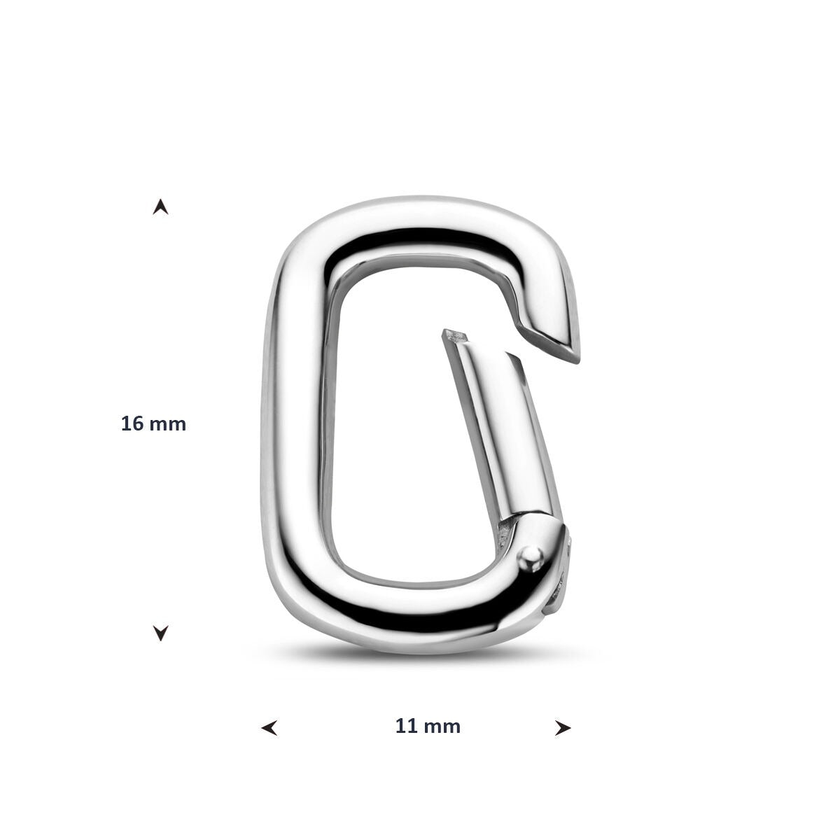 925 Rodowany Srebrny Łącznik Paperclip