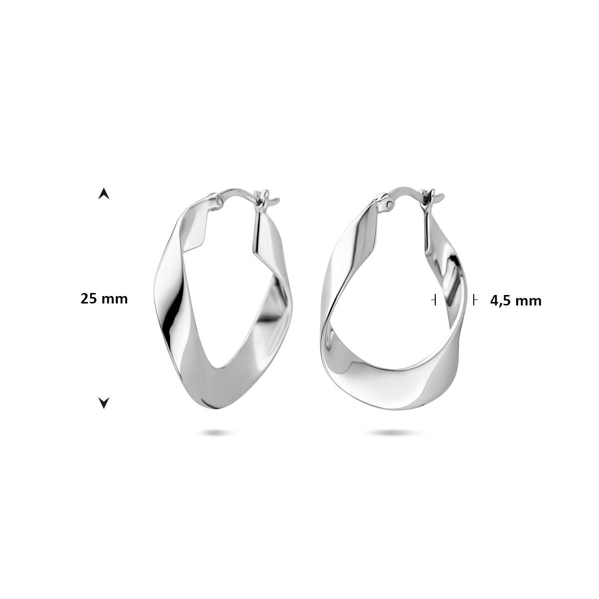 Srebrne kolczyki koła 925 rodowane – 25 mm