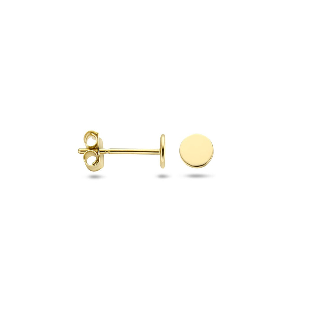 Gouden ronde oorknoppen – 14k, 4 mm poli afgewerkt