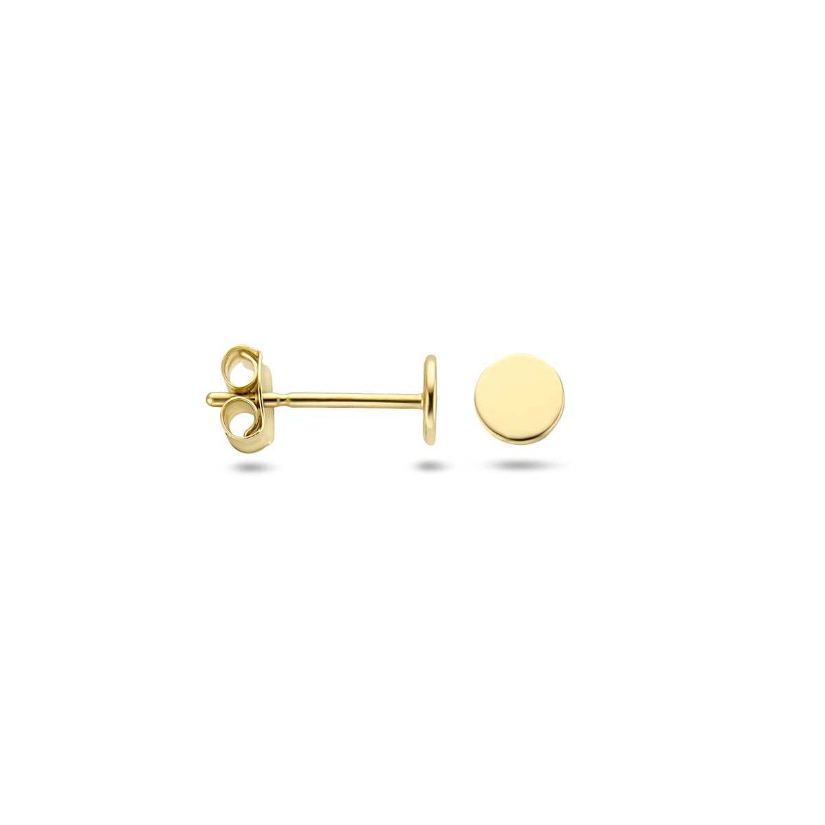 Złote okrągłe kolczyki wkrętki – 14k, 4 mm polerowane
