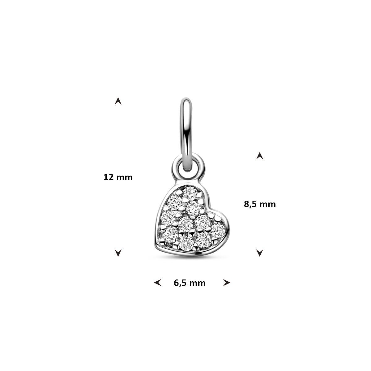 Srebrny wisiorek w kształcie serca z cyrkonią 12 mm