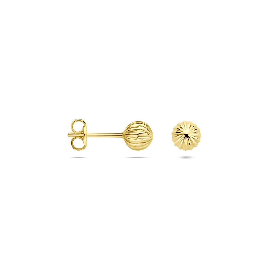 14k Geelgouden oorknoppen bolvormig 5mm