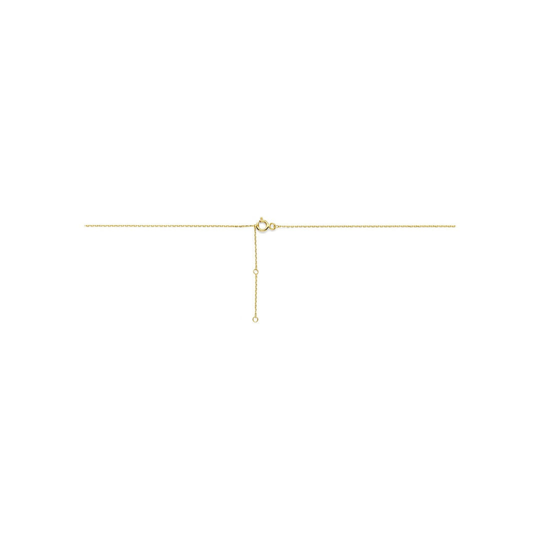 14k Geelgouden collier met emerald geslepen zirkonia