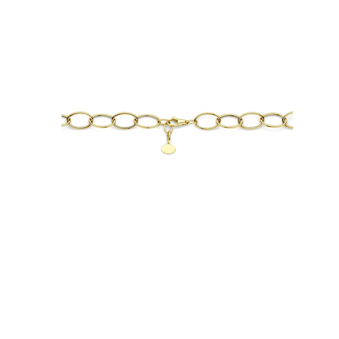14k Geelgouden dames collier met brede draadschakels – 45 cm