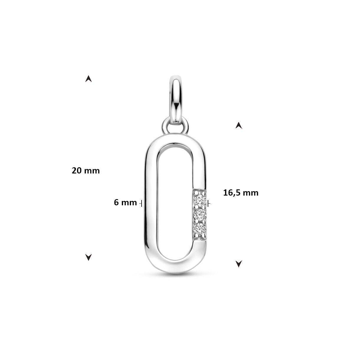 Srebrny wisiorek z cyrkonią w oprawie 20 mm