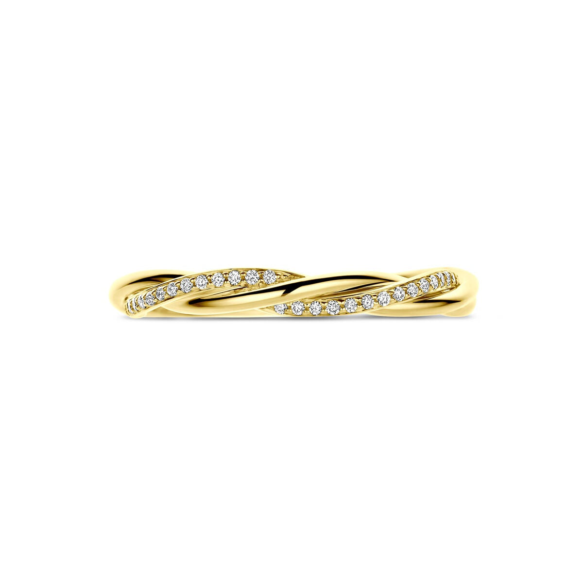 pierścionek z żółtego złota 14k z diamentem w oprawie