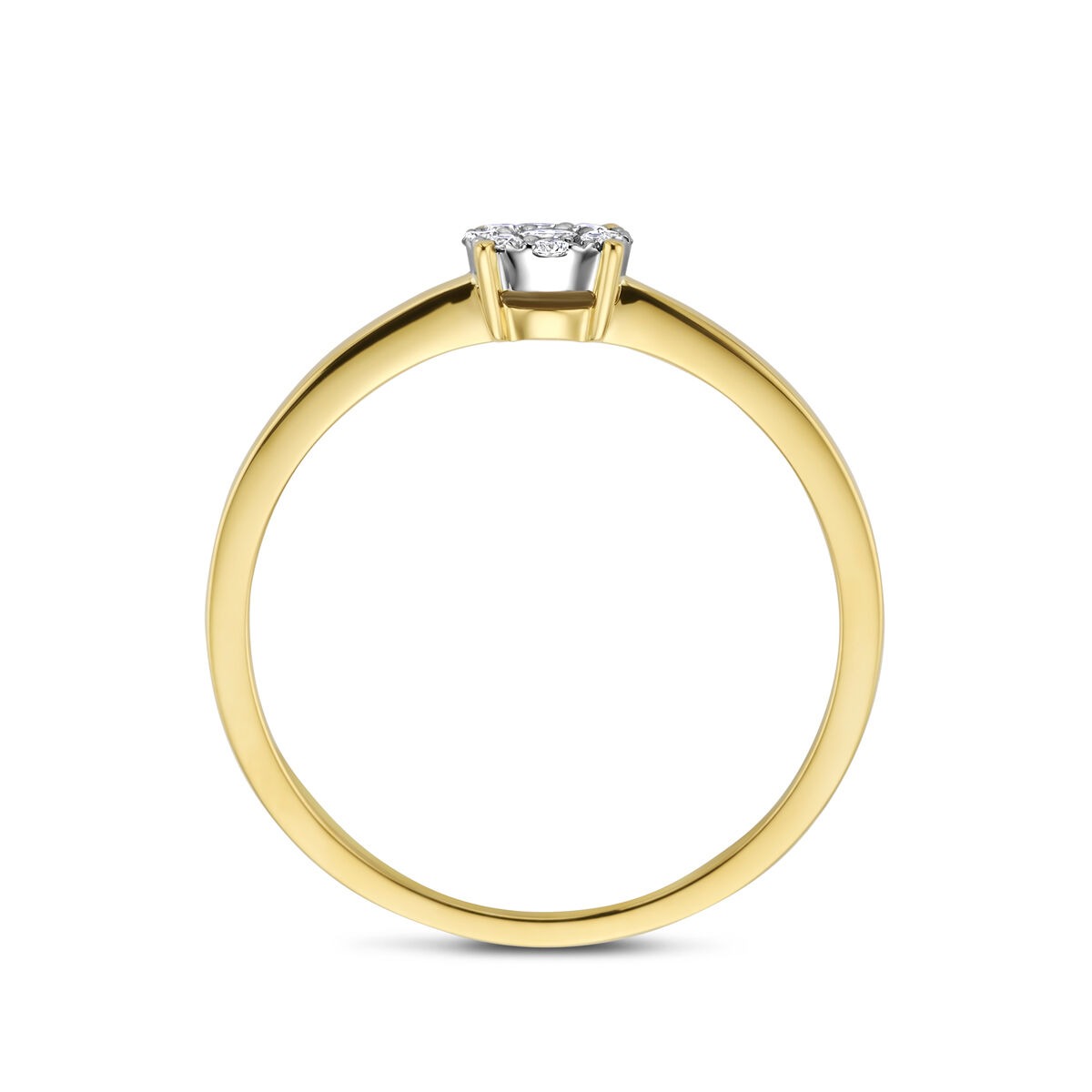 14k Bicolor damski pierścionek z diamentem – 0.13 ct