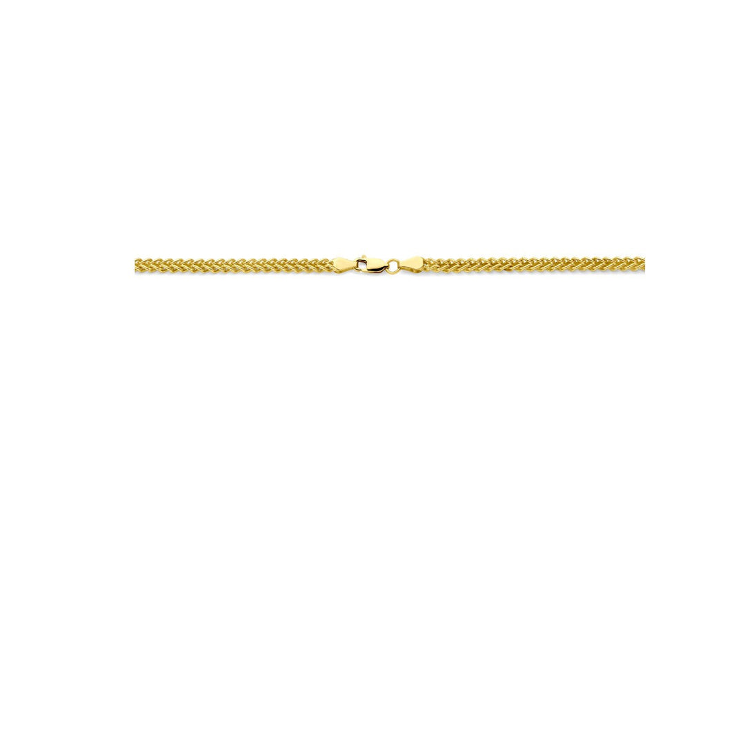 14k Geelgouden Gourmette Herenketting 60 cm met Zilverkern
