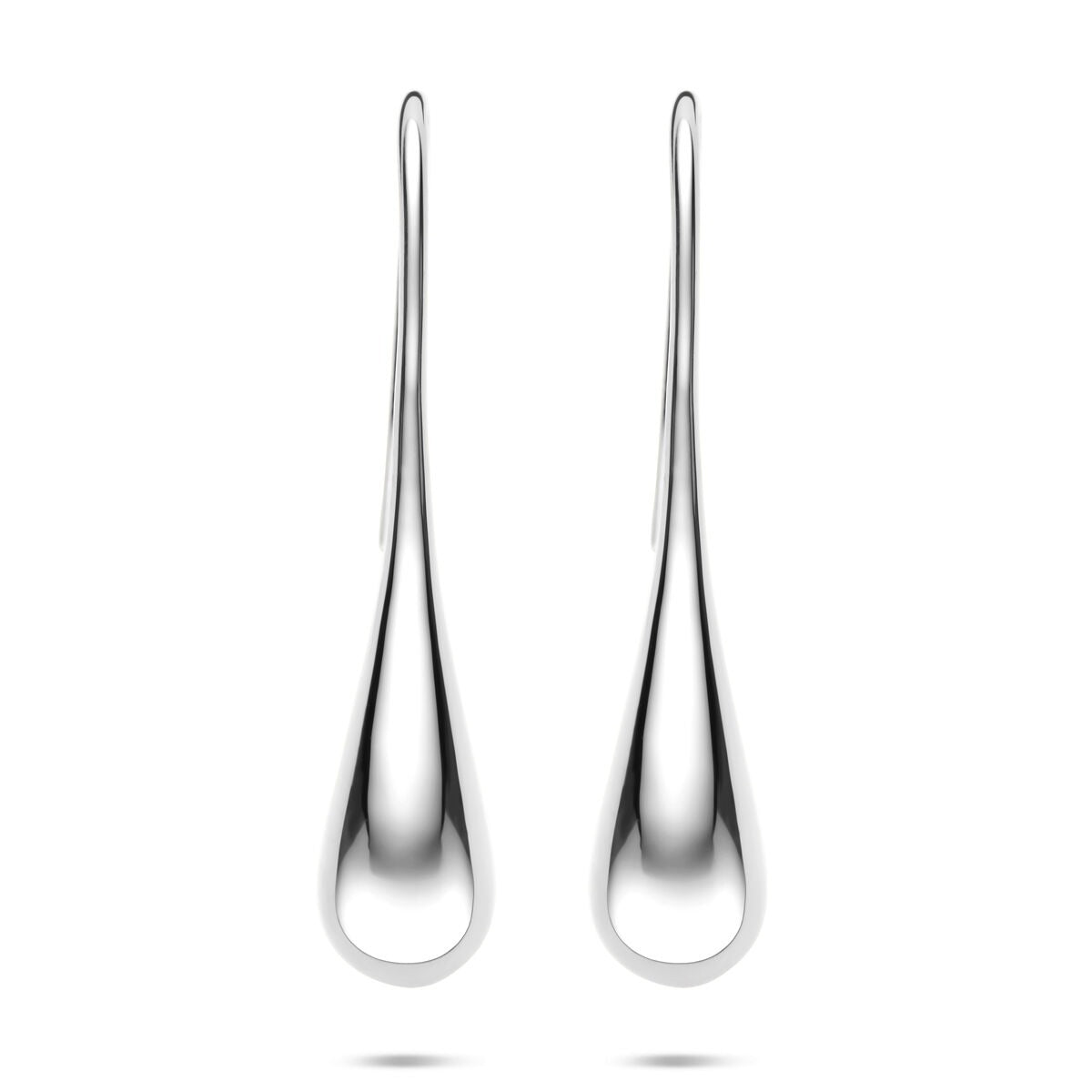 Zilveren oorhangers met Franse haak in gerhodineerd 925 zilver, met een elegante druppelvorm.
